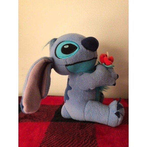 Sega Disney Stitch Lilo & Stitch Plush With Red Flower 7” Stuffed Animal - Picture 5 of 7